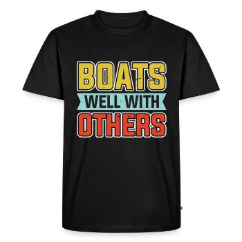 bateau disant humour - T-shirt Premium bio Homme - noir - Devant - Nico (187cm)