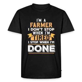Farmer Farmers Agriculture Farmer Sayings - Men's Premium Organic T-Shirt - black - Front - Nico (187cm)