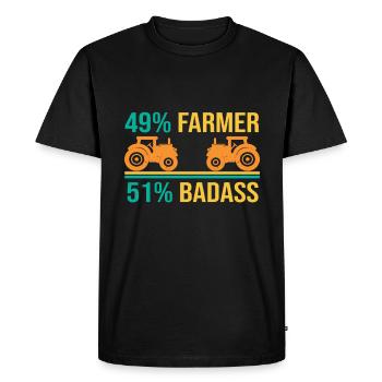 Farmer Tractor Farmer - Men's Premium Organic T-Shirt - black - Front - Nico (187cm)