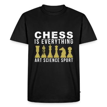 Joueur d’échecs Joueur d’échecs Cadeau - T-shirt Premium bio Homme - noir - Devant - Nico (187cm)