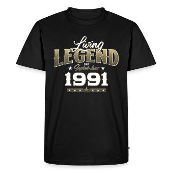 33e anniversaire Légende Septembre 1991 Volume 91 - T-shirt Premium bio Homme - noir - Devant - Nico (187cm)
