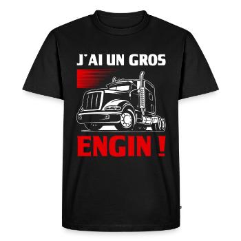 Humour Chauffeur Routier Cadeau - T-shirt Premium bio Homme - noir - Devant - Nico (187cm)