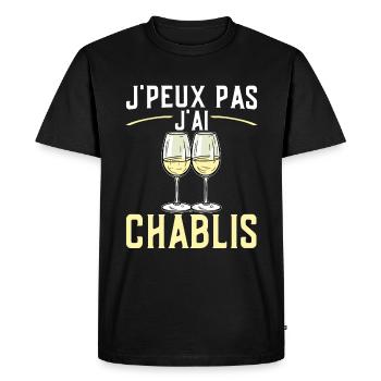 J'peux Pas J'ai Chablis - T-shirt Premium bio Homme - noir - Devant - Nico (187cm)