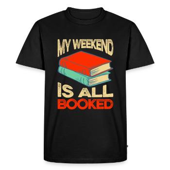 Book Reader Book Lover Books Reading Gift - Men's Premium Organic T-Shirt - black - Front - Nico (187cm)