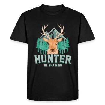 Formation de chasseur de chasse - Chasseur de cerfs - T-shirt Premium bio Homme - noir - Devant - Nico (187cm)