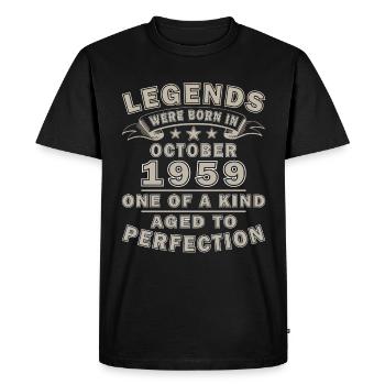 Octobre 1959 Jubilé 1959 Légendes Octobre - T-shirt Premium bio Homme - noir - Devant - Nico (187cm)