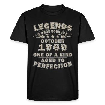 1969 Octobre 1969 Jubilé Octobre 1969 - T-shirt Premium bio Homme - noir - Devant - Nico (187cm)