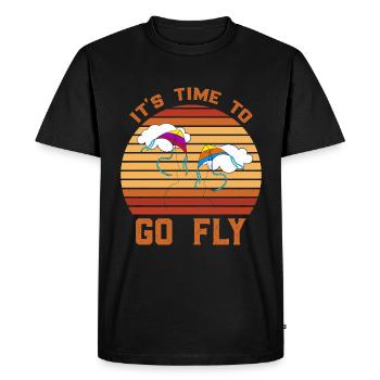 Hang Gliding Kite Flying Stunt Kite - Men's Premium Organic T-Shirt - black - Front - Nico (187cm)