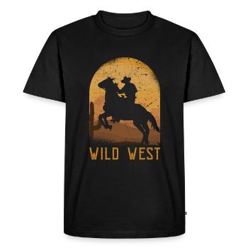 Far West - T-shirt Premium bio Homme - noir - Devant - Nico (187cm)