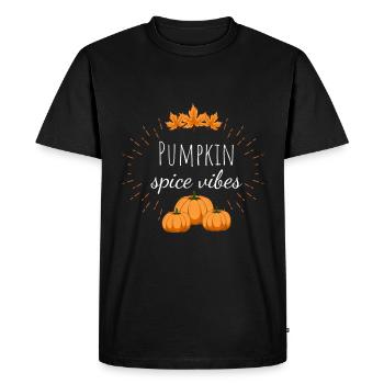 Hello Fall Vibes Thanksgiving Pumpkin Fall - Men's Premium Organic T-Shirt - black - Front - Nico (187cm)