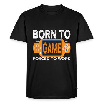 Gamer Game Gamerin Zocker Zocken Gamen Arbeit - Men's Premium Organic T-Shirt - black - Front - Nico (187cm)