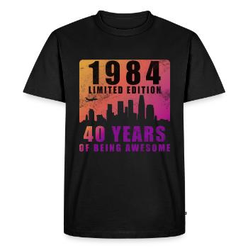 1984, year 1984, 40 years - Men's Premium Organic T-Shirt - black - Front - Nico (187cm)