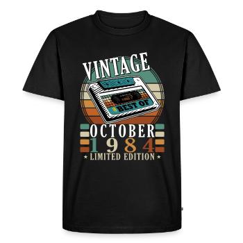 October 1984 Birthday present October 1984 - Men's Premium Organic T-Shirt - black - Front - Nico (187cm)