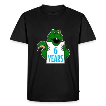 J’ai 6 ans, 6ème anniversaire - T-shirt Premium bio Homme - noir - Devant - Nico (187cm)
