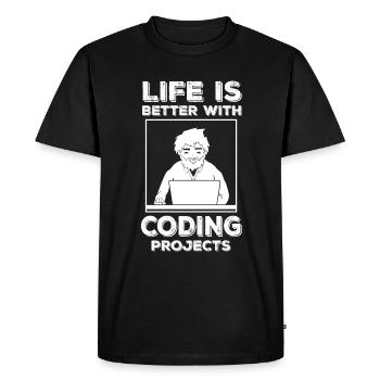 Programmer Computer Scientist Geek Funny Saying - Men's Premium Organic T-Shirt - black - Front - Nico (187cm)