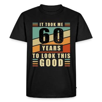 60th Birthday 60 Years 60s 60s Gift - Men's Premium Organic T-Shirt - black - Front - Nico (187cm)