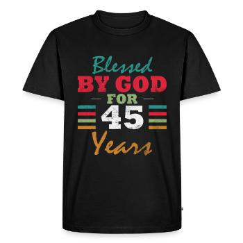 45 Birthday Saying 45 Years Gift - Men's Premium Organic T-Shirt - black - Front - Nico (187cm)