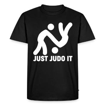 Humour Judo | Just Judo It - T-shirt Premium bio Homme - noir - Devant - Nico (187cm)