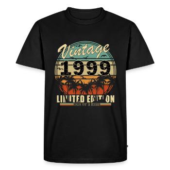 Awesome Since 1999 Birthday 1999 Vintage 1999 - Men's Premium Organic T-Shirt - black - Front - Nico (187cm)