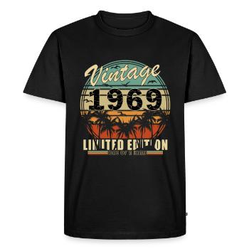 Birthday 1969 Vintage Born 1969 Year 1969 - Men's Premium Organic T-Shirt - black - Front - Nico (187cm)