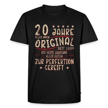 Cadeau d’anniversaire 20 ans - 20 ans - 20 ans - T-shirt Premium bio Homme - noir - Devant - Nico (187cm)