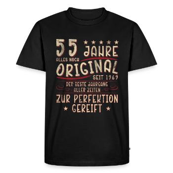 55. Geburtstag 55 Jahre - Männer Premium Bio T-Shirt - Schwarz - Vorne - Nico (187cm)