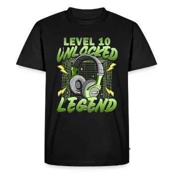 10e anniversaire Gamer 10 ans - T-shirt Premium bio Homme - noir - Devant - Nico (187cm)