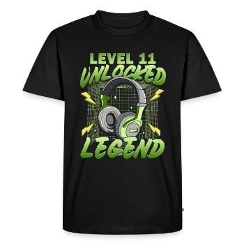 11th Birthday Gamer - Men's Premium Organic T-Shirt - black - Front - Nico (187cm)