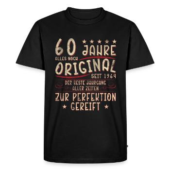 60th Birthday - Men's Premium Organic T-Shirt - black - Front - Nico (187cm)