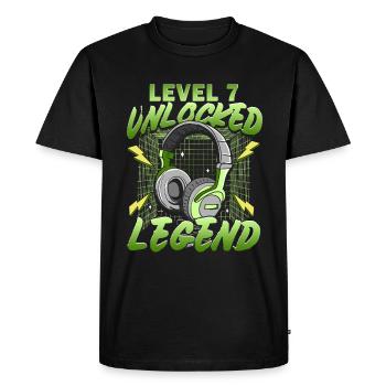 Birthday Gamer Level 7 Years Unlocked - Men's Premium Organic T-Shirt - black - Front - Nico (187cm)
