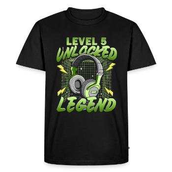 Birthday Gamer Level 5 Unlocked 5 Birthday - Men's Premium Organic T-Shirt - black - Front - Nico (187cm)