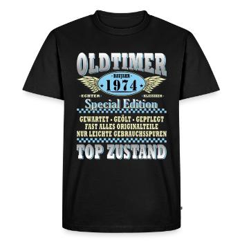 Millésime 1974 Cru 1974 Anniversaire 1974 - T-shirt Premium bio Homme - noir - Devant - Nico (187cm)