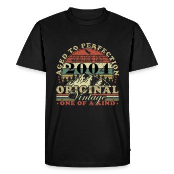 Fabriqué en 2004 Vintage Rétro Édition Limitée - T-shirt Premium bio Homme - noir - Devant - Nico (187cm)