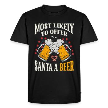 Ugly Xmas Beer Christmas - Men's Premium Organic T-Shirt - black - Front - Nico (187cm)