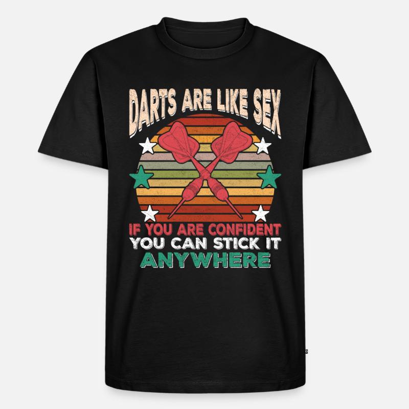 Dart Spruch - Männer Premium Bio T-Shirt - Schwarz