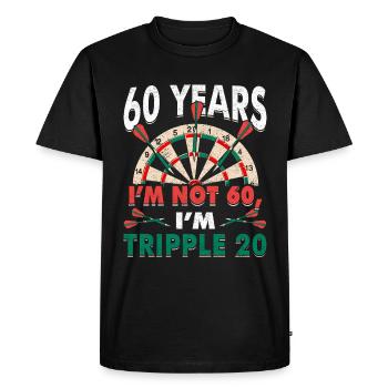 60. Geburtstag Darts Geschenk 60 Ehrentag Männer - Männer Premium Bio T-Shirt - Schwarz - Vorne - Nico (187cm)