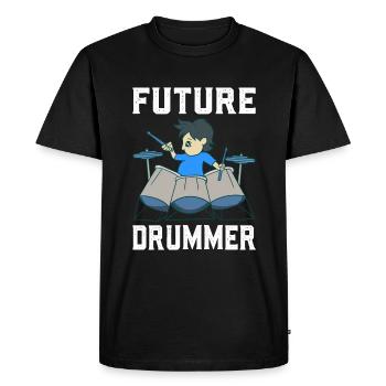 Drum Player - Men's Premium Organic T-Shirt - black - Front - Nico (187cm)