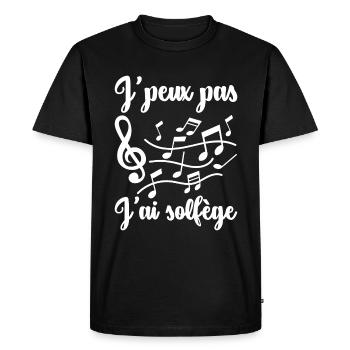Humour Musique Solfège Partition Apprendre - T-shirt Premium bio Homme - noir - Devant - Nico (187cm)