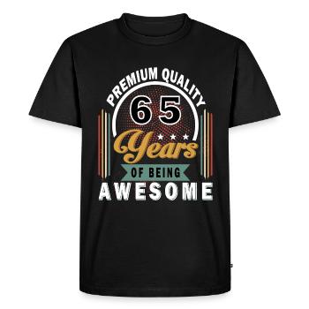 65 Anniversaire 65 ans Homme 65 ans Légende 65 - T-shirt Premium bio Homme - noir - Devant - Nico (187cm)