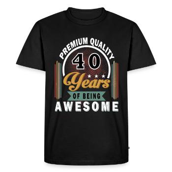 40 Birthday Saying 40 Years Gift - Men's Premium Organic T-Shirt - black - Front - Nico (187cm)