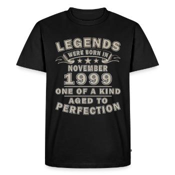 Vintage November 1999 Birthday November 1999 - Men's Premium Organic T-Shirt - black - Front - Nico (187cm)