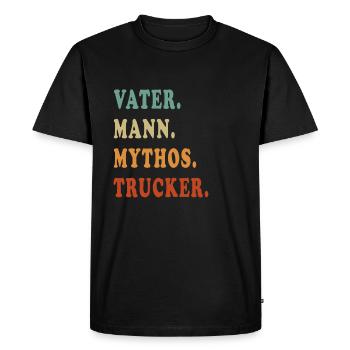 HUSBAND FATHER TRUCKER LEGEND - Men's Premium Organic T-Shirt - black - Front - Nico (187cm)