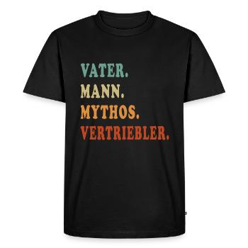 Père Vendeur - T-shirt Premium bio Homme - noir - Devant - Nico (187cm)