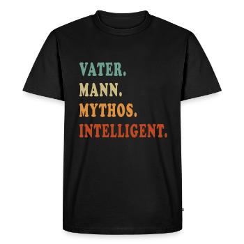 Intelligent Father Myth - Men's Premium Organic T-Shirt - black - Front - Nico (187cm)