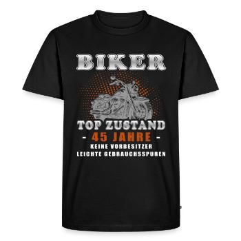 45 Birthday Motorcyclist 45 Years Motorcycle - Men's Premium Organic T-Shirt - black - Front - Nico (187cm)