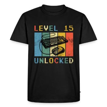 Années Anniversaire Chemise Gamer Gamer 15 - T-shirt Premium bio Homme - noir - Devant - Nico (187cm)