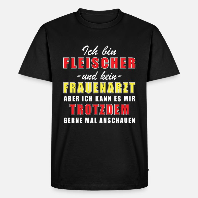 Beruf Berufung Job Fleischer - Männer Premium Bio T-Shirt - Schwarz