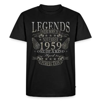 Novembre 1959 - Novembre 1959 Cadeau d’anniversaire - T-shirt Premium bio Homme - noir - Devant - Nico (187cm)