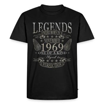 Novembre 1969 - Novembre 1969 Cadeau d’anniversaire - T-shirt Premium bio Homme - noir - Devant - Nico (187cm)