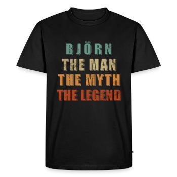 Björn Mann Mythe Légende - T-shirt Premium bio Homme - noir - Devant - Nico (187cm)